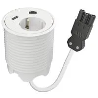 FORMING FUNCTION 9358051201- Встраиваемая розетка с тремя уровнями установки для монтажа в стол со встроенными разъемами 1xRJ45, 1xUSB, цвет белый