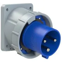 PCE Вилка встраиваемая наклонная 63А/230V/1P+N+E/IP67, фланец 100x112 733-6