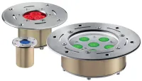 DTS DIVE 6/R FULL COLOUR (WIDE) Встраиваемый LED колорченджер для подводного освещения, IP68 , корпус - бронза и нержавеющая сталь, 6  FULL COLOR LED 3W, 2300 Lum, угол 40 град., без блока питания и управления, 5 м кабель с разъемом  RJ12, 42 W, 3,5Kg, 80