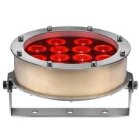 DTS HELIOS BRONZE 12 FC Светодиодный подводный прожектор (до 2-х м.) на лире, длина кабеля питания/управления до 100м., 12 Full Colour (RGBW) LEDs, 4800 Lum, угол 10‘,управление через контроллер Z1 (1 прибор), Z8 (до 8-ми приборов), DMX 512, 120 Вт, 224*2