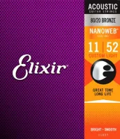 Струны для акустической гитары Elixir Nanoweb 11027 Custom Light (6 шт)