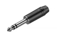 ROXTONE RJ3PP-RD-BN Разъем  jack  1/4" стерео, размер 77,5*14мм, макс. диаметр кабеля 7мм, Цвет: черный.