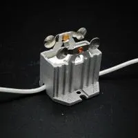 lampholder GX/GY 9.5, ламподержатель керамический в алюминиевой оснастке, с выводами 300 мм -