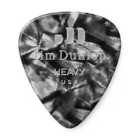Dunlop 483p02hv celluloid black pearloid heavy 12pack  медиаторы, жесткие, 12 шт.