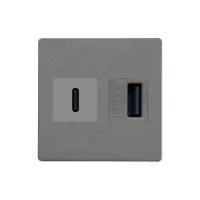 ABL 2T0210UC- Сдвоенный модуль подключения IMP с разъемами 1xUSB 3.0, тип А и 1xUSB, тип C. Цвет серый.