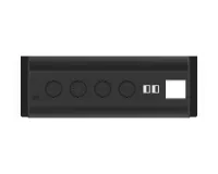 ABL 2F0BF4F4- Встраиваемая розеточная станция серии Aero Flip с 4 розетками, 2xUSB-A и 1 слотом для IMP, черная (2F000421)