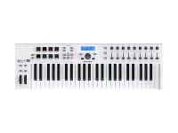 Arturia KeyLab Essential 49 - 49 клавишная MIDI клавиатура, ПО Analog Lab 2, Ableton Live Lite, UVI Grand Piano, LCD дисплей, 1 clickable энкодер, 9 вращательных энкодеров, 9 фейдеров, 8 RGB пэдов, колеса PitchandModulation, 1/4" Jack вход педали сустейна