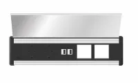ABL 2G00F2F5- Встраиваемая розеточная станция серии Level тип C (Level-C) с 2 розетками, 2xUSB-A и 2 слотами для IMP, черная с серебристым