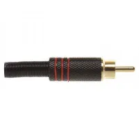 Nordfolk ncr5742r  разъем rca (тюльпан), кабель ? 5-6 мм, металл, черн/ позолоч, красн кольцо