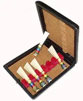 Bassoon reed case Rigotti EB/10C - Box for bassoon double reeds. For 10 reeds, leather exterior