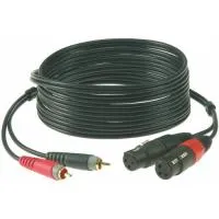 KLOTZ AT-CF0200 аналоговый аудиокабель с позолоченными разъёмами 2XLR female x 2RCA male, чёрный, 2 м