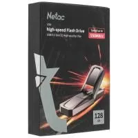 Флеш-накопитель Netac US5 NT03US5C-128GB-32TA USB3.2 128GB black (zink alloy housing)+TypeC Solid St