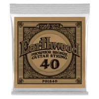 Ernie Ball 1840  струна одиночная для акустической гитары, Серия Earthwood, Калибр: 40, Сердцевина: шестигранник; сталь, покрытая латунью, Обмотка: