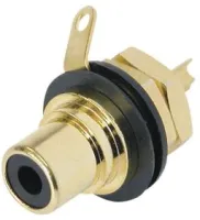 Rean NYS367-0 панельный разъем RCA гнездо, черный изолятор, золоченые контакты