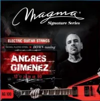 Magma Strings AG100 - Струны для электрогитары Andres Gimenez 13-60, Серия: Signature, Калибр: 13-17-26-38-48-60, Обмотка: никелированная сталь, Натяж