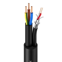 ROXTONE PSC015/100 Black Кабель комбинированный 3x1.5 mm² + 2x0.22mm,  AWG: 24, D: 15мм,  Экранирование: 100%, 100м.