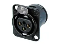 Neutrik NC3FD-V-B панельный разъем XLR female серии D,вертикальная установка на ПП, черненый корпус,
