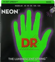 NGB5-45 Neon Green Комплект струн для 5-струнной бас-гитары, никелированные, с покрытием, 45-125, DR