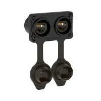 Seetronic SE8C05-27-BC Разъем панельный, комбинированный+резиновая прокладка, IP65, гнездо, CAT5e, совместим с корпусами штекеров только 05-й серии (SE8MC-05), цвет: черный.