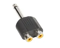 Adam hall 7548 - адаптер 2 х rca mono (f) - trs 6.3 mm mono (m), черный