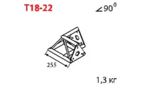 ИМЛАЙТ T18-22-Color Стыковочный угол 90 градусов, d28х2 \ d16х2мм. Крепежный размер 100мм, М8.