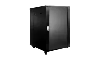 Caymon SPR818/B Шкаф напольный 19''. Поставляется в полностью собранном виде. Материал сталь. Передняя дверь из закаленного стекла. Задняя дверь сталь. Монтажная высота 18U. Габаритные размеры, мм (Ш x В (включая ножки) x Г): 600 x 918 (988) x 800.  Масса