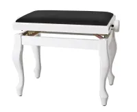 GEWA Piano Bench Deluxe Classic White Highgloss банкетка белая глянцевая гнутые ножки верх черный