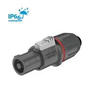 ROXTONE RS4FP-WP-Red Разъем кабельный типа speakon влаго защищенный (IP66), 4-х контактный, "female", Контакты: никелированная латунь. Цвет: черный с желтым кольцом.