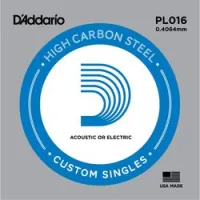 D`addario pl016  отдельная струна , 016" из стали без обмотки для акустической и электрической гитары