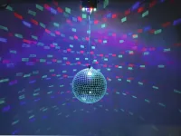 LED Mirror Ball 20 cm with  motor FC зеркальный шар, диам. 200мм.,  c приводом и встроенными LED у основания мотора