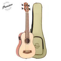 Bamboo uke bass bu-bass  бас-укулеле с звукоснимателем, c чехлом, цвет натуральный