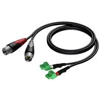 AUDAC CLA834/1.5 Соединительный кабель 2x XLR-M - 2x Клеммный евроблок 3,81 мм. Длина 1,5 м.