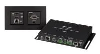 Crestron HDI-MD-400-C-2G-E-B, комплект удлинителя сигнала по витой паре, состоящий из автоматического коммутатора с масштабированием и приёмника. HDMI 4X1/ управлением IR и RS 232 /VGA IN/ Аудио Pin 5, черный
