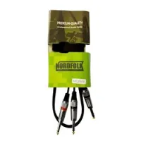 Nordfolk nyc275/3m  кабель инсертный 6.35 jack stereo <=> 2 x 6.35 jack mono, металл разъёмы, 3 м