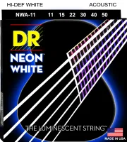 DR NWA-11 - струны для акустической гитары, Калибр: 11-50, Серия: HI-DEF NEON™, Обмотка: посеребрёная медь, Покрытие: люминесцентное