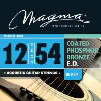 Magma Strings GA140P - Струны для акустической гитары 12-54, Серия: Coated Phosphor Bronze, Калибр: 12-16-24-34-44-54, Обмотка: круглая, фосфористая б