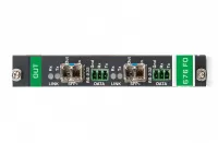 Модуль для передачи сигнала HDMI и RS-232 Kramer Electronics [F676-OUT2-F34/STANDALONE] с 2 оптическими выходами, совместим с модулями SFP+. Модули  OSP-MM1 поставляются в комплекте; поддержка 4К60 4:4:4