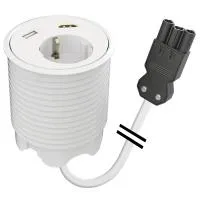 FORMING FUNCTION 9358051301- Встраиваемая розетка с тремя уровнями установки для монтажа в стол со встроенными разъемами 1xUSB, 1xHDMI, цвет белый