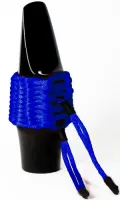 Alto saxophone ligature Bambu AA05 - Плетеная лигатура с двумя шнурами-стяжками для саксофона альт. Цвет сапфировый синий