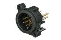 Neutrik NC5MAV Разъем XLR панельный, 5 контактов, штекер, вертик., в ПП, тип-A, земля-корпус соединены