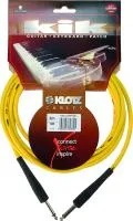 KLOTZ KIK3,0PPGE готовый инструментальный кабель, длина 3м, разъемы KLOTZ Mono Jack (прямой-прямой), цвет желтый
