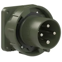 PCE Вилка встраиваемая 63А/400V/3P+E/IP67, фланец 100x100, бронзово-зеленый 634-6.u