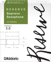 Soprano saxophone reeds D'Addario Reserve DIR1030 - Soprano saxophone reed with thicker heart and longer palette with strength 3. Price per pack of 10 pieces