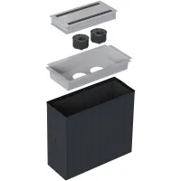 Kondator 935-K210- Розеточный блок с 2 розетками 935-PD10 серии Powerdot, серебристый