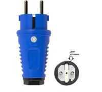PCE Вилка кабельная 16A/250V/2P+E/IP54 корпус синий, маркер черный 0511-bs