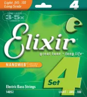 Elixir 14052 NanoWeb-струны для бас-гитары Light 45-100