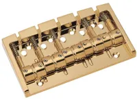 Bass guitar bridge Gotoh 404SJ-4-GG - Zinc bridge with steel saddles for 4-string bass guitar with GG finish, gilded