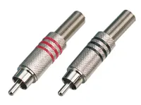 ECO RR002M (set) Набор разъемов RCA,  "Тюльпан", цвет серебро  (2шт.: красный/черный).