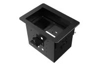 Прямоугольный металлический корпус Wize Pro [WRTS-06BOX-B] для модульной системы врезного лючка в стол с убирающейся крышкой для установки до 6 модулей-вставок, преустановленная рамка, черный