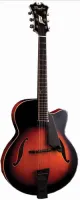 Archtop guitar Peerless Imperial AS - Large jazz 17-inch archtop with carved spruce top and solid maple body. 625 mm scale, ebony fretboard and details, floating mini humbucker. Vintage Sunburst.